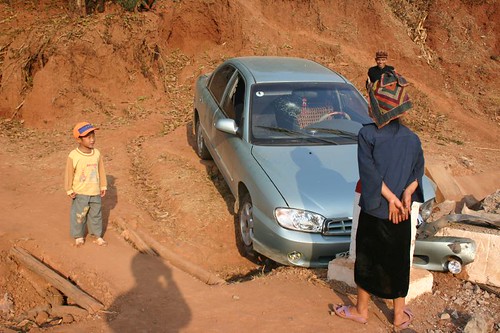 Car crash in a remote mountain village...