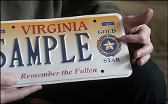 Virginia license plate: Remember the fallen
