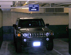the Hummer driven by Jaime de la Vega, L.A.'s deputy mayor for transportation.