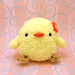 Amigurumi Fluffy yellow chickie bird with flower