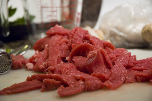 thinly-sliced sirloin tip