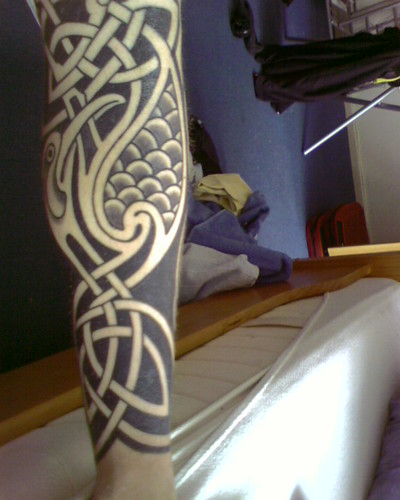 lower leg tattoos. Celtic tattoo left lower leg