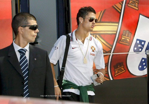 Cristiano Ronaldo on his way after training with Manchester United