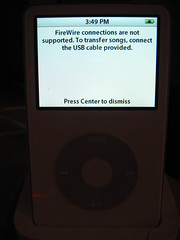 iPod error message