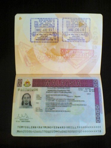 Подскажите виза (или штамп) Малайзии как выглядят?