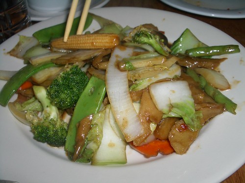Seitan with mixed vegetables at Lan Cafe