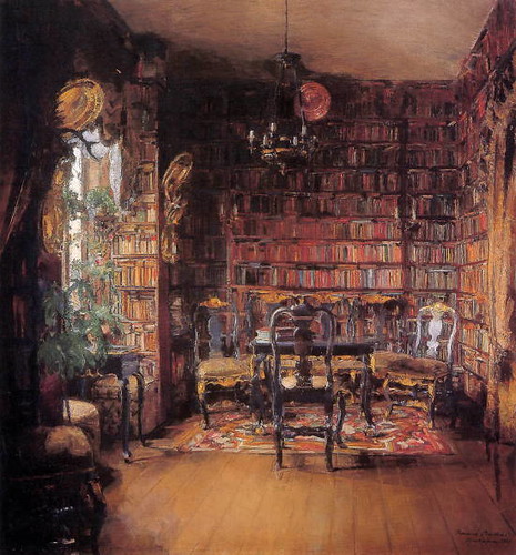 Harriet Backer, The Library of Thorval Boeck / Mariana