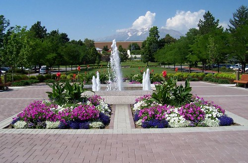 Fountain in Front of Administration Building at BYU in Provo