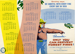 1959 Smokey the Bear Calendar