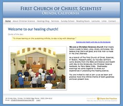 Screenshot of new Orinda Christian Science church website