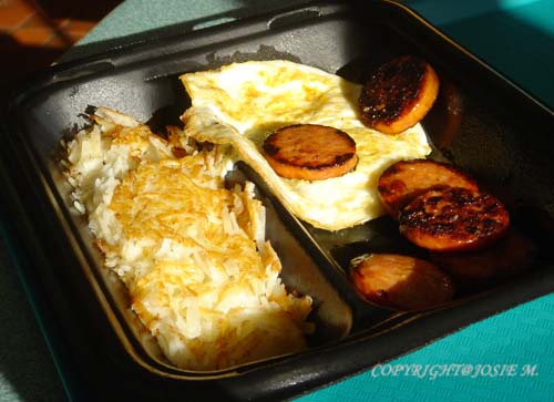 Portugese Sausage with Egg w/ hash brown