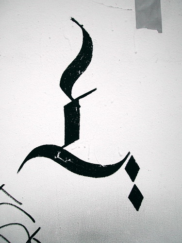 graffiti - calligraphy outline of a candle