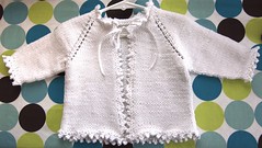 baby cardigan with picot edge