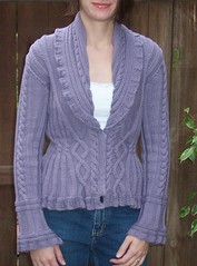 cabled sweater finished