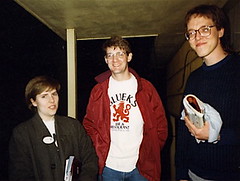 Me, Dave, and Kurt, on the front porch of the same house, February 1988