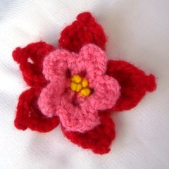 PinkRed Crochet Flower