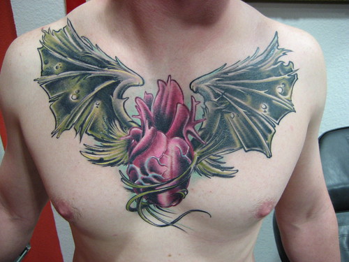 heart and wings tattoo. heart with wings tattoo