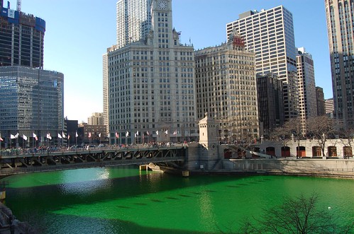 St. Patrick's Day - Chicago River Goes Green