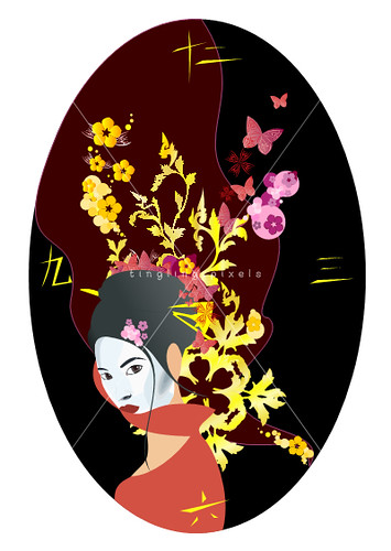 Geisha Analog Clock In a Nutshell Design an analog clock face overlaid with