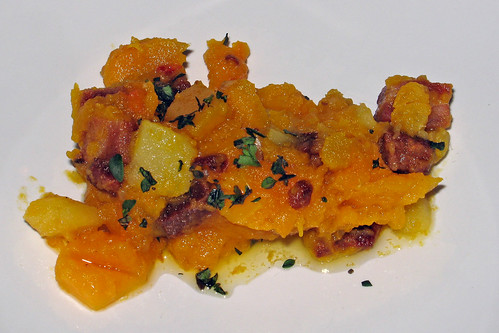 Butternut Squash Confit with Hungarian Bacon