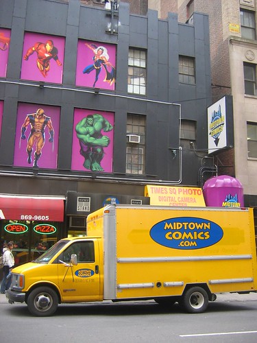 midtown comics truck in new york city, 40th st