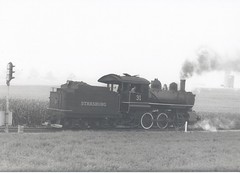 Strasburg Railroad steam locomotive # 31 running in reverse. Strasburg Pennsylvania USA. August 1990.