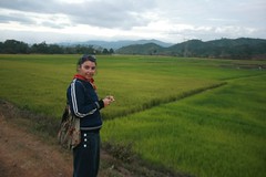 Meg and rice field