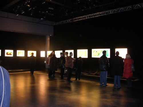 Glowing artwork in Gallery Space