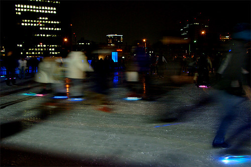 Skating with LED lights