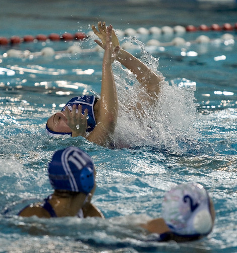 Hard play during a Water Polo match