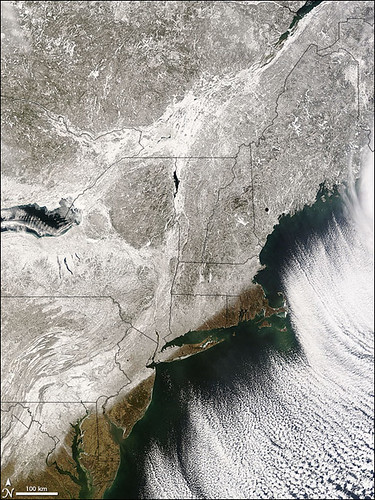 Snow over the Northeast United States