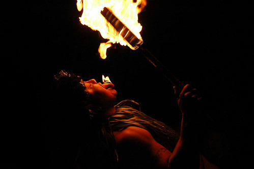 Maori Fire Dancer