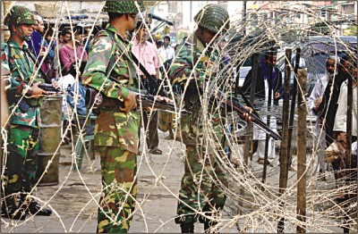 Military on the streets of Bangladesh