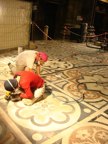Restoration work inside Il Duomo di Milano, Milano, Italy