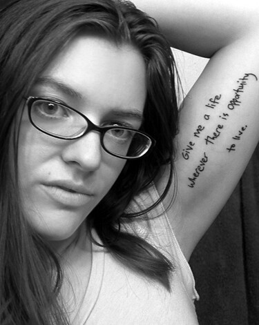 Text Tattoo by SaylaMarz. What better way to open a photography account than 