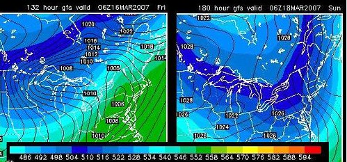 GFS Model Projection for Sun 3-18