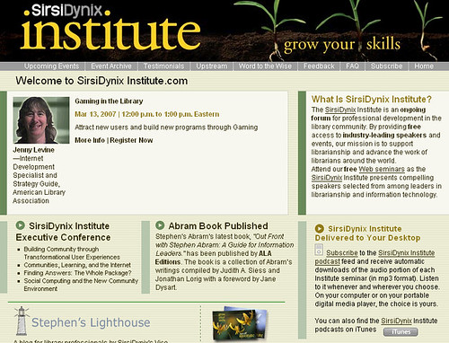 SirsiDynix Virtual Institute on "Gaming in the Library"