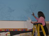 Painting the mural in the Childrens Room