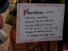 "Nonviolence means not only avoiding exte...