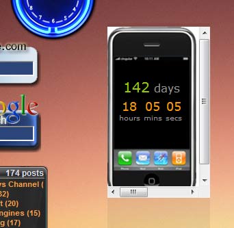 iPhone Countdown Gadget in Vista