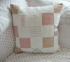 Close up of patchwork pillow