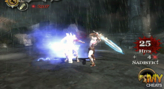 Stunned by Cronos' Rage, Zeus is unable to counterattack, allowing Kratos an 
