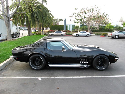 1969 Chevrolet Corvette Stingray side. Chevy called this color Tuxedo Black, 