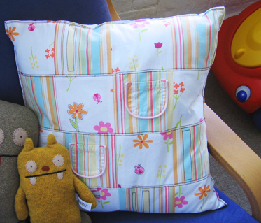 Patchwork pillow for Lara's room