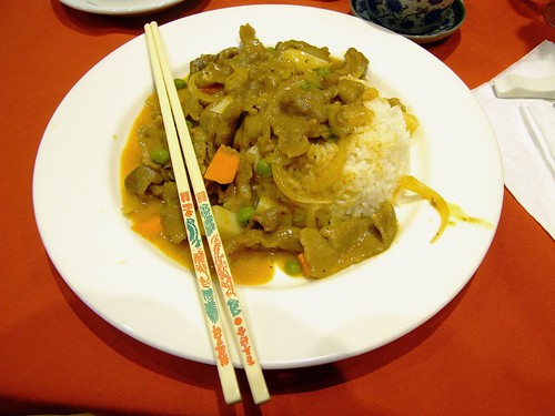 Curry Beef with rice at Satay House, Wollongong Mall