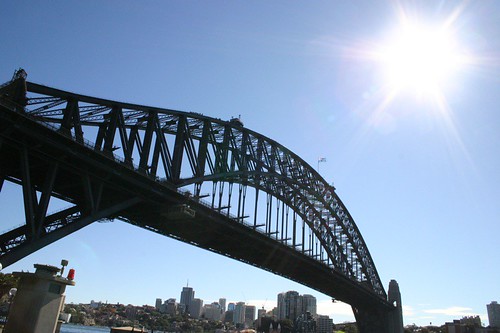 Harbour Bridge in the sunlight.