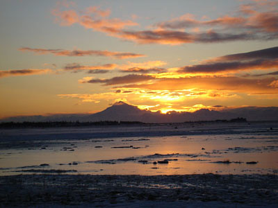 sunset over Mt. Redoubt - Kenai, Alaska