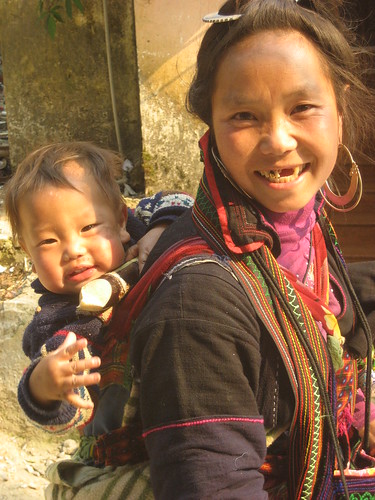 ethnic minority girl and baby