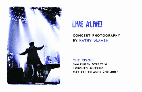 Kathy Slamen's Live Alive exhibition flyer