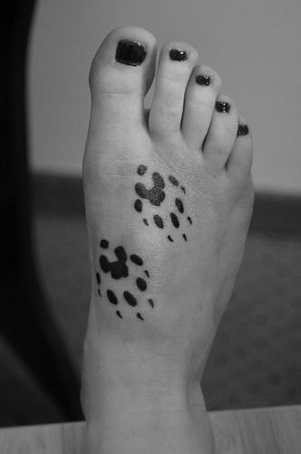 foot print tattoo. ferret foot tattoosso I